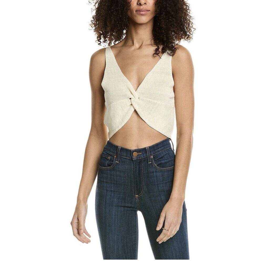 Bash BA&SH Dilly Reversible Tank Knit Linen-Blend Top US 6